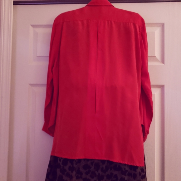 Vintage Red Silk Blouse - Picture 6 of 9